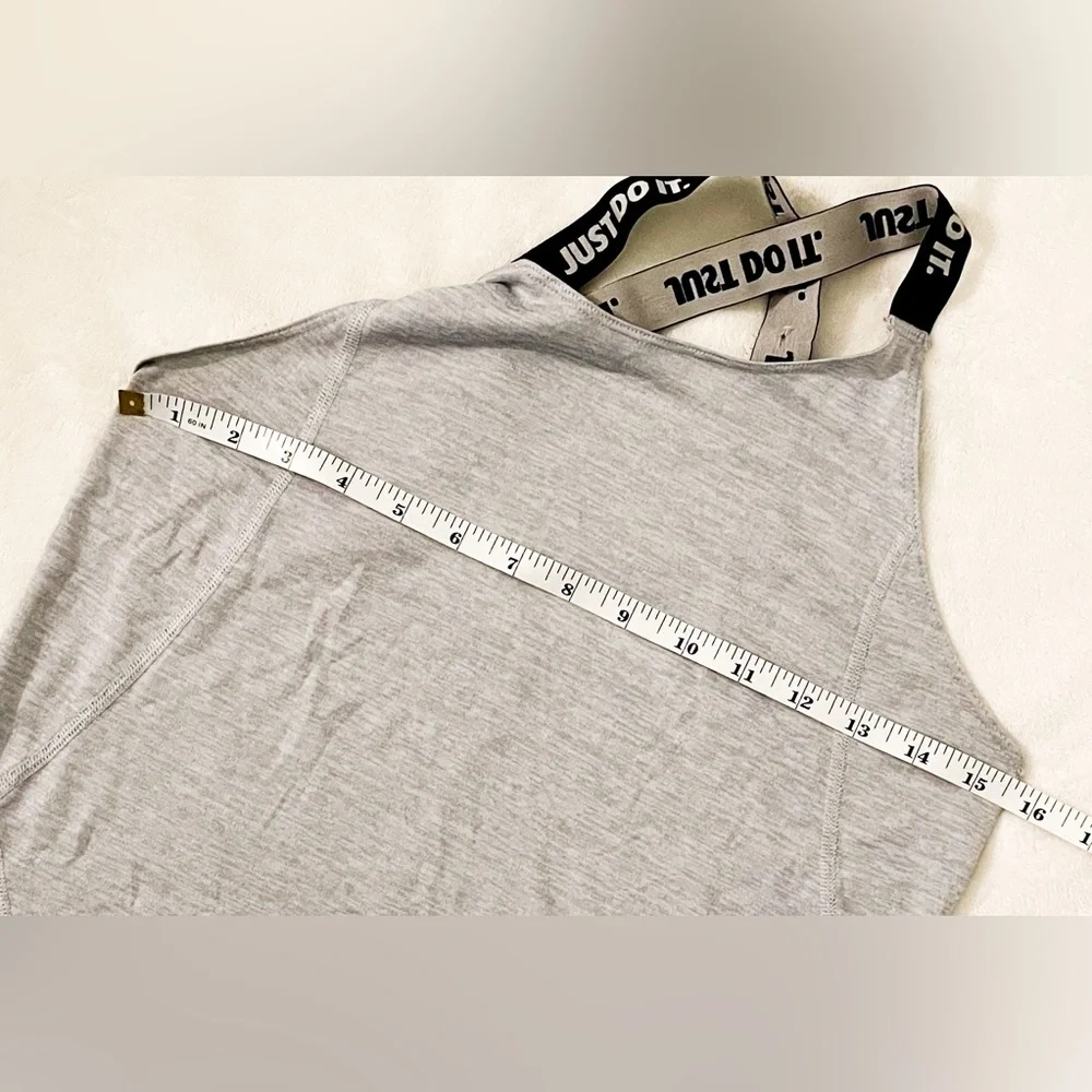 NIKE Just do it Dri-Fit Gray Tank Top with Strap Detail Size XL Girls - Picture 7 of 7